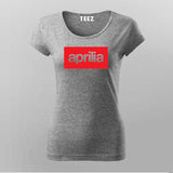 Ride in Style with Our Women's Aprilia T-Shirt