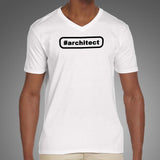 #Architect Hashtag V Neck T-Shirt For Men Online