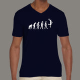 Basketball Evolution Men’s v neck  T-shirt online india
