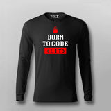 Born To Code <LIT> Programmer Full Sleeve T-shirt For Men Online India 
