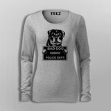 Bad Criminal Rottweiler Dog Police Station Mugshot T-Shirt For Women