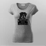 Bad Criminal Rottweiler Dog Police Station Mugshot T-Shirt For Women