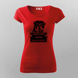 Bad Criminal Rottweiler Dog Police Station Mugshot T-Shirt For Women
