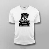 Bad Criminal Rottweiler Dog Police Station Mugshot Vneck T-Shirt For Men Online