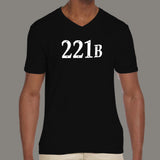 221 Baker Street London Address V Neck T-shirts for Men online india