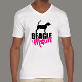 Beagle Mom V Neck T-Shirt India