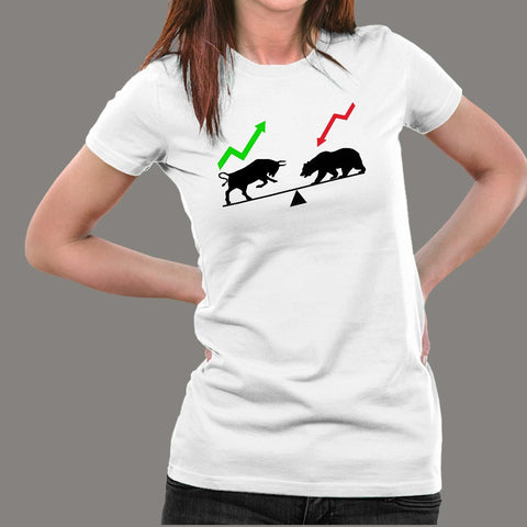 Bear And Bull Market T-Shirt For Women Online India