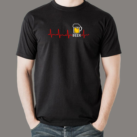 Beer Heartbeat T-Shirt For Men Online India