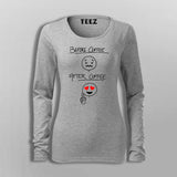 Women's Coffee Meme Full Sleeve T-Shirt Online India