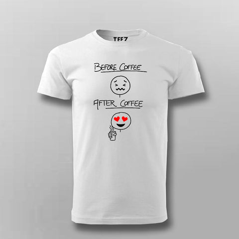Before Coffee After Coffee Meme T-Shirt For Men Online India