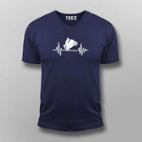 Biker Heartbeat V Neck T-Shirt India