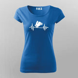 Biker Heartbeat T-Shirt For Women