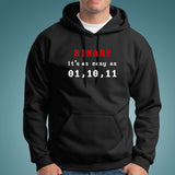 Funny Programmer Math Binary It's As Easy As 01 10 11 Hoodies For Men India