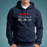 Funny Programmer Math Binary It's As Easy As 01 10 11 Hoodies For Men