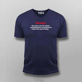 Biology The Only Science Where Multiplication And Division Funny V-Neck T-shirt For Men Online India 