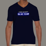 Blue Team Cyber Security Hacking Hacker V-Neck T-Shirt For Men India