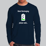 Brain Recharging Please Wait Funny Men's T-Shirt