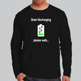 Brain Recharging Please Wait Funny Men's T-Shirt