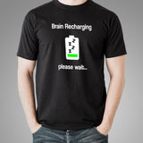 Brain Recharging Please Wait Funny Men's T-Shirt