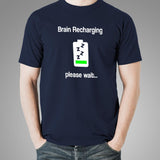 Brain Recharging Please Wait Funny Men's T-Shirt