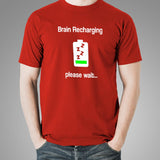 Brain Recharging Please Wait Funny Men's T-Shirt