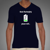 Brain Recharging Please Wait Funny Men's T-Shirt