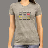 How People Reacts Single Word Bug Funny Coding T-Shirt For Women