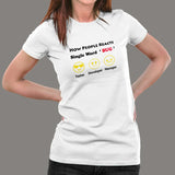 How People Reacts Single Word Bug Funny Coding T-Shirt For Women