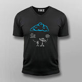 Cloud Made of Linux Servers Funny Linux V Neck T-shirt for Men