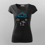 Cloud Made of Linux Servers Funny Linux T-shirt for Women online india