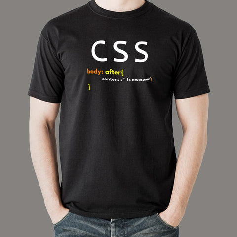 CSS Is Awesome Funny Geek Developer T-Shirt For Men Online India