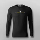 C# Console.writeline("Awesome") Funny Programmer Full Sleeve T-shirt For Men Online Teez