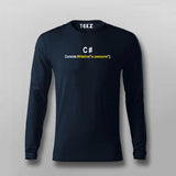C# Console.writeline("Awesome") Funny Programmer T-shirt For Men