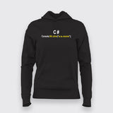 C# Console.writeline("Awesome") Funny Programmer Hoodie For Women Online India