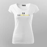 C# Console.writeline("Awesome") Funny Programmer T-Shirt For Women Online Teez