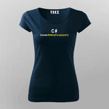 C# Console.writeline("Awesome") Funny Programmer T-Shirt For Women