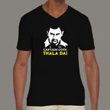 CSK-  Dhoni Captain Cool Men's V Neck T-shirt Online India