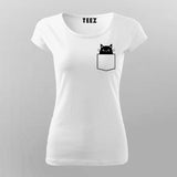 CAT IN POCKET T-Shirt For Women