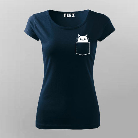 Cat in pocket deals t shirt