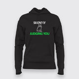 Cat Silently Judging Kitten Lovers Hoodie For Women Online  India