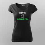 Cat Silently Judging Kitten Lovers T-Shirt For Women Online Teez
