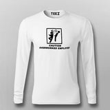 Caution Overworked Employee Funny Slogan T-Shirt For Men