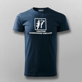 Caution Overworked Employee Funny Slogan T-Shirt For Men