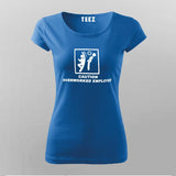 Caution Overworked Employee Funny Slogan T-Shirt For Women