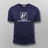 Caution Overworked Employee Funny Slogan T-Shirt For Men