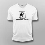 Caution Overworked Employee Funny Slogan T-Shirt For Men