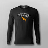 Certified DOG Lover Full Sleeve T-shirt For Men Online Teez