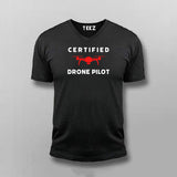 Certified Drone Pilot  V-neck T-shirt For Men Online India