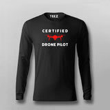 Certified Drone Pilot Full Sleeve T-shirt For Men Online Teez