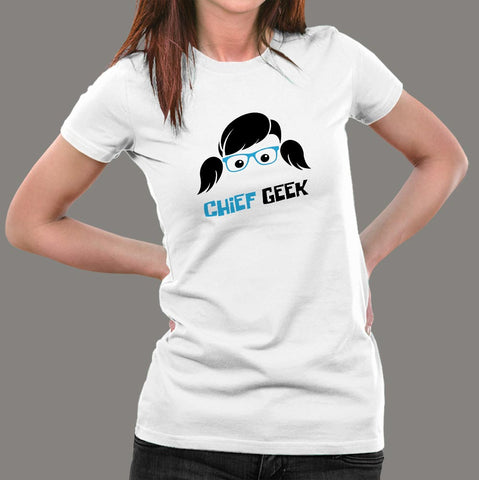 Chief Geek Funny Programming Humour Women’s Profession T-Shirt Online India